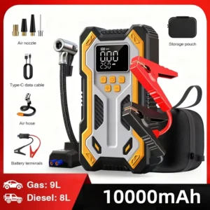 160 PSI Tire Pump with Jump Starter Device