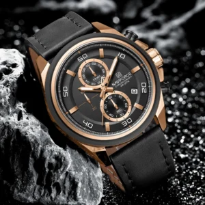 NAVIFORCE Original Brand Luxury Leather Waterproof Watch