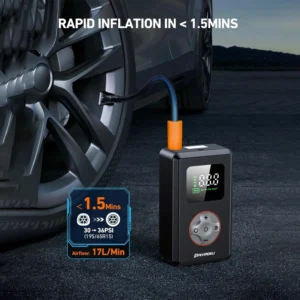 150 PSI Cordless Mini Car Pump with Pressure Gauge