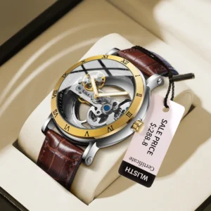 Mechanical Golden Bridge Skeleton Automatic Watch