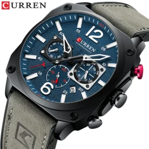 CURREN 8398 Water-resistant Men’s Leather Strap Watch
